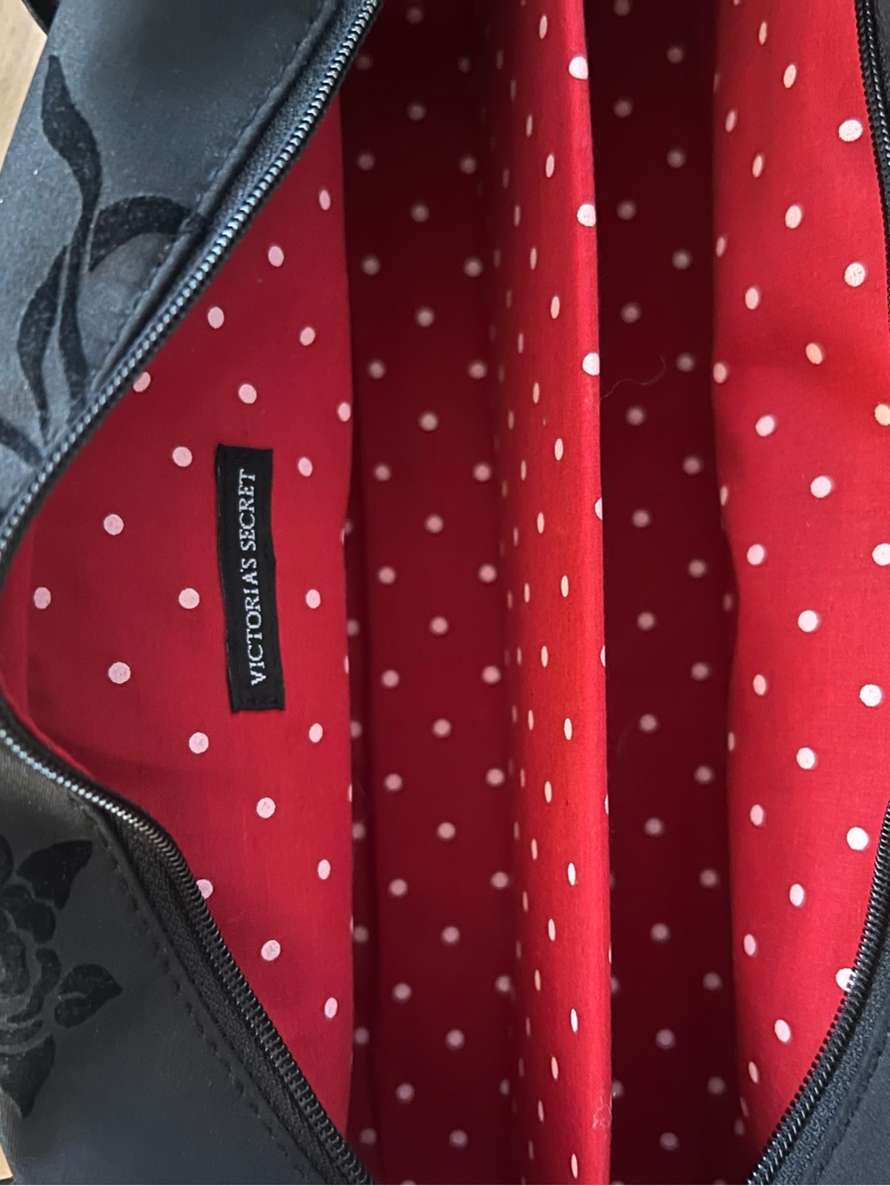 Y2K Victorias Secret Black Rose Velvet Print Baguette - Picture 7 of 11